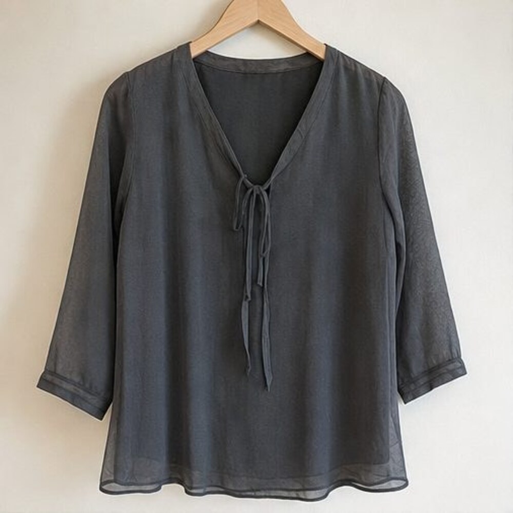 Charcoal V Neck Top